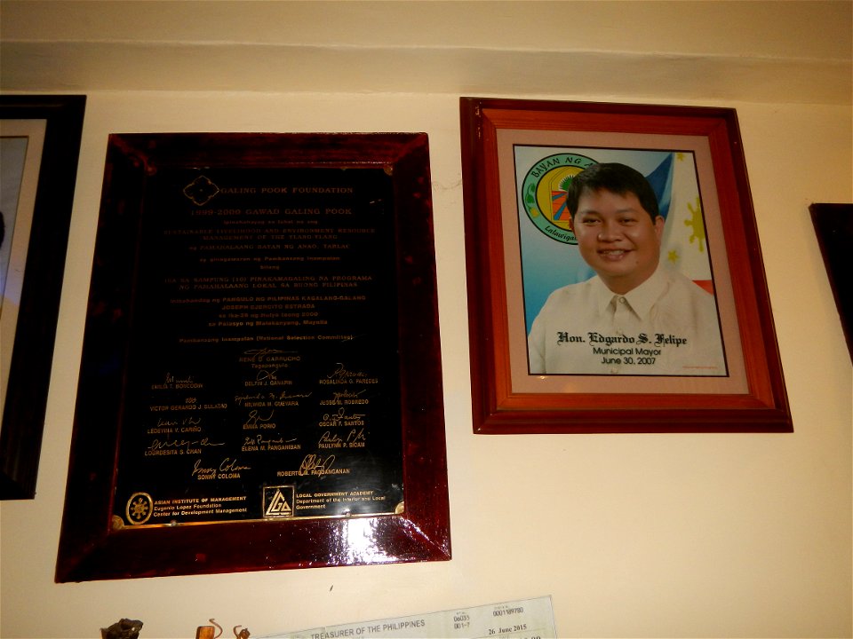 Anao, Tarlac Municipal Hall and Anao, Tarlac Town Marker and Municipal Plaza, (in Barangay Poblacion, Anao, Tarlac, Tarlac Province, Cananga odorata ylang-ylang is Tagalog word ilang, meaning "wildern