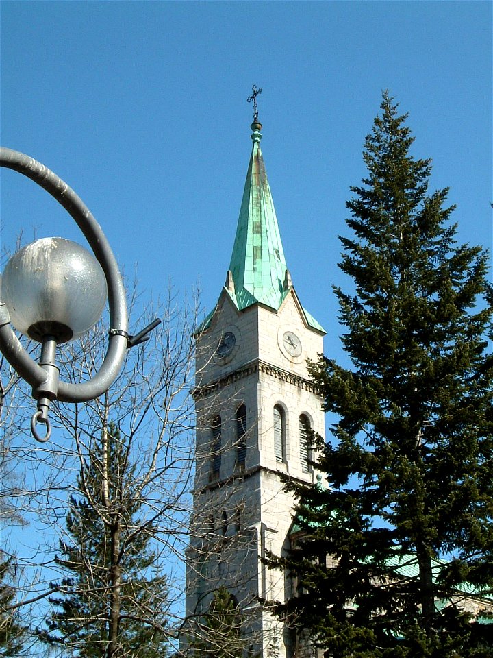 Church tower in Zakopane on Krupowki street