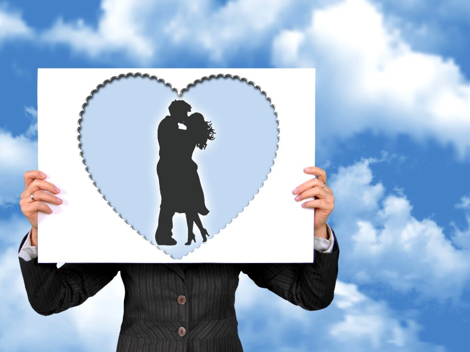 Poster heart silhouette