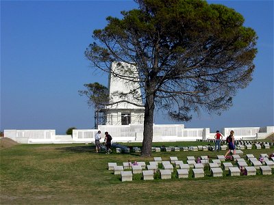 Photograph of The Australian memorial and cemetery at Lone Pine, Gallipoli.