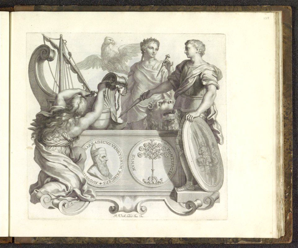 IdentificatieTitel(s): Portret van Agostino Barbarigo en de personificaties van Vertrouwen, Dankbaarheid en GunstNumismata virorum illustrium ex Barbadica gente (serietitel)Objecttype: prent albumblad