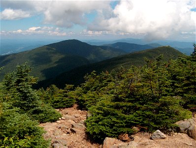 Mount Hight (right) in Carter-Moriah Range, White Mountains (New Hampshire).  Photo by Ken Gallager, July 25, 2008.