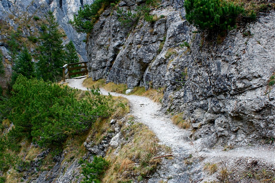 The Fluchtsteig in the Halltal, Karwendel, Tyrol, Austria