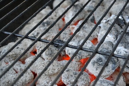 Grill hot embers