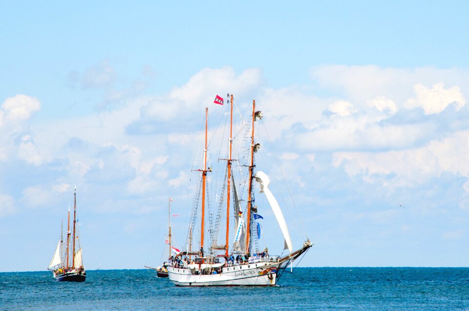 Water sky three masted