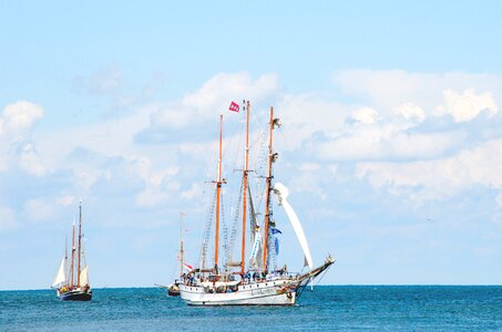 Water sky three masted photo