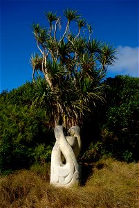 Sculpture with Cabbage Tree, Aotea Lagoon photo