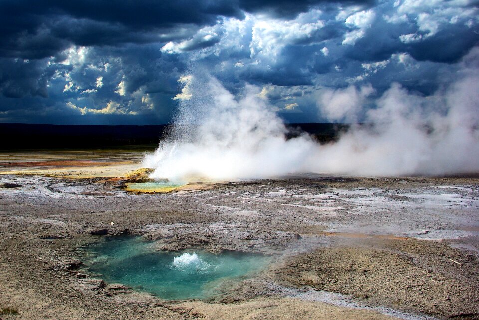 Geyser basin yellowstone