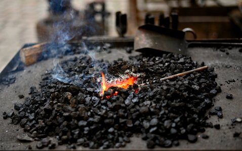 Embers glow fire