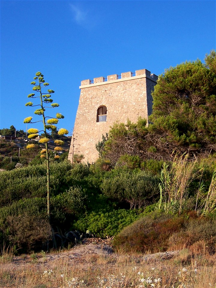 A picture from the beach to the west-side of "Torre dei Caprioli"