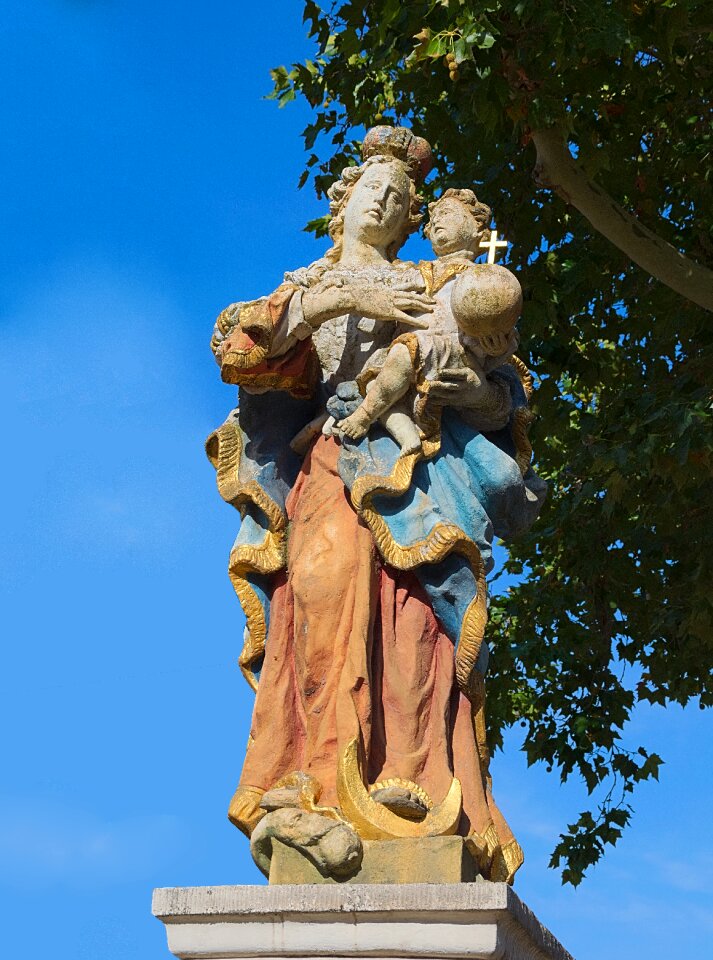 Colorful stone figure female