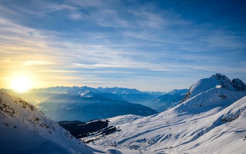 Snow panorama nature photo