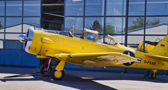 Yellow oldtimer propeller photo