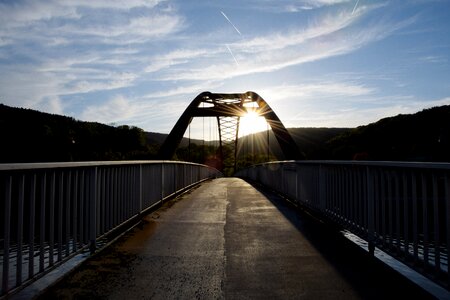 Dusk bridge construction abendstimmung