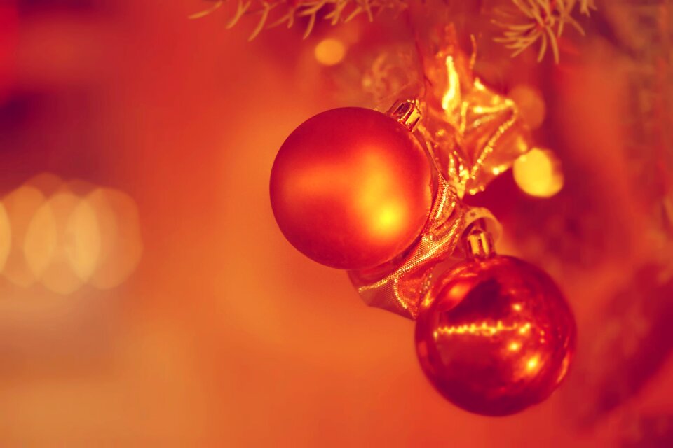 Christmas tree orange golden