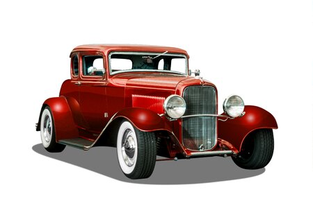 Red color antique transportation