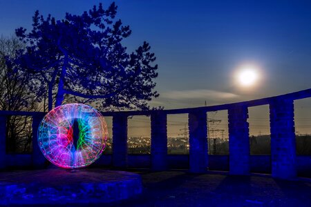 Light art long exposure flashlight photo