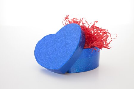 Blue heart shape box
