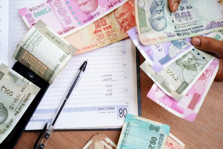 Indian currency giving letter - document