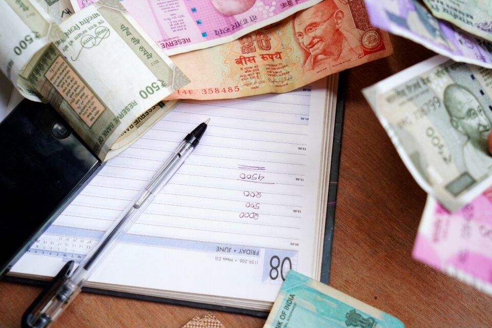 Indian currency giving letter - document
