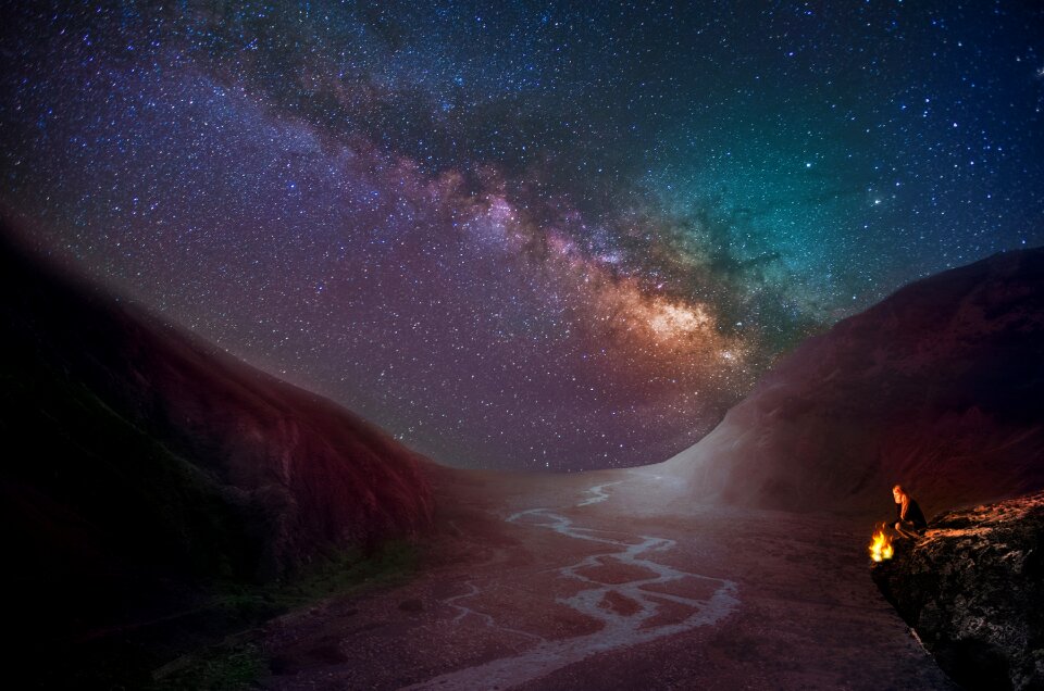 Milky way star night