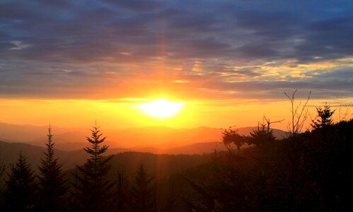 Smoky mountains sun photo