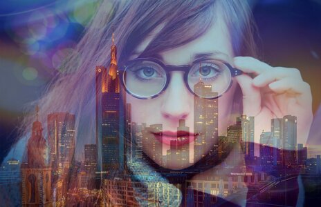 Landscape woman glasses