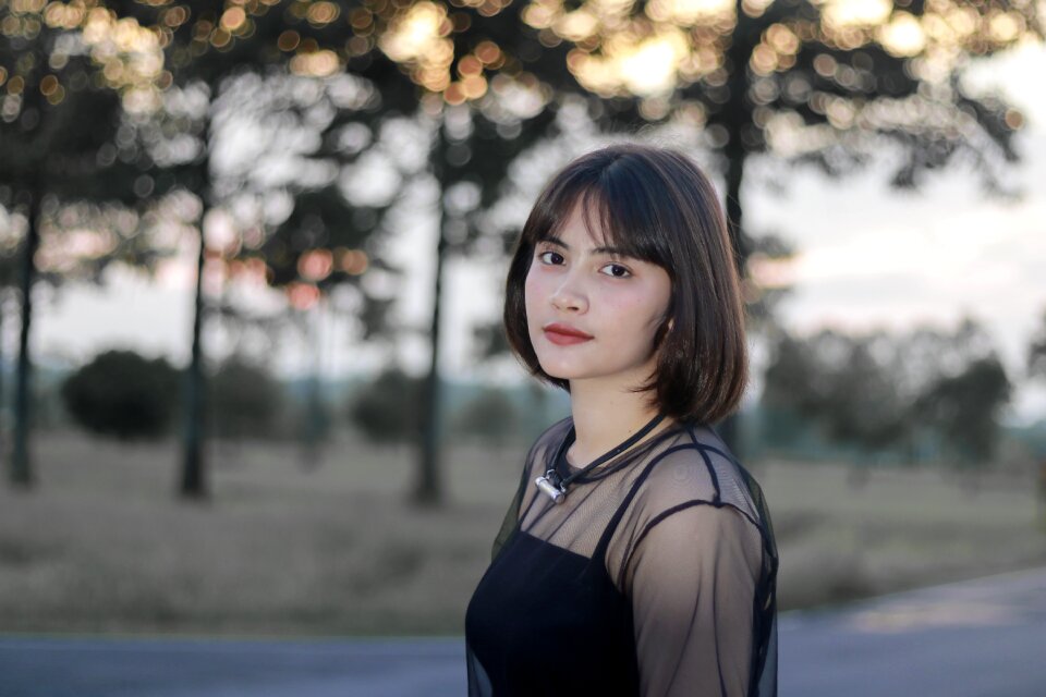 Nature beautiful models black dress