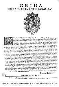 Grida sopra il formento saracino, by Cesare d'Este, Modena, 1621