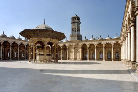Alabaster mosque courtyard architecture photo