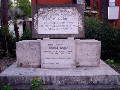Targa commemorativa del passaggio di Giuseppe Garibaldi a Passo Corese photo