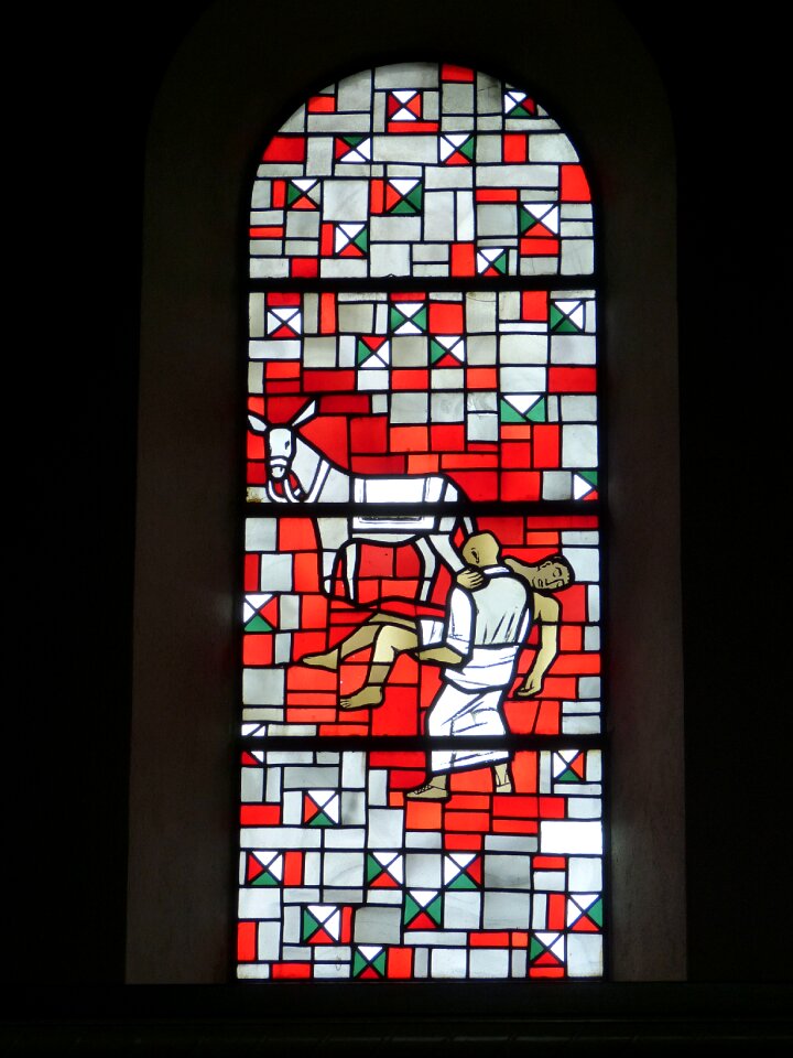 Stained glass window faith christianity