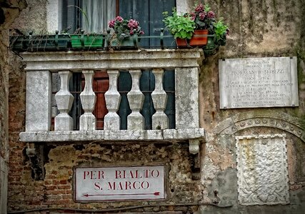Venice house facade balcony