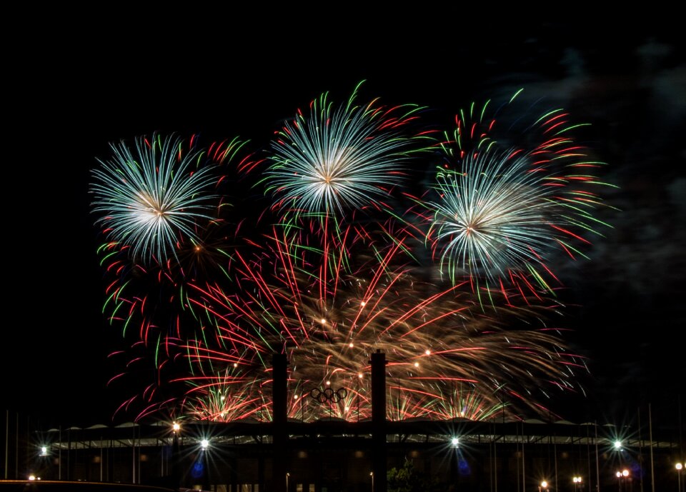 Shower of sparks fireworks art colorful