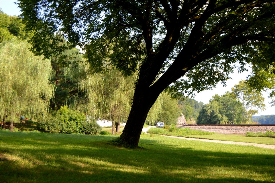 Driveway to the Lock-Keeper's House, located at the end of Cedar Point Road at Cedar Point in Goochland County, Virginia, United States.  The house is listed on the National Register of Historic P