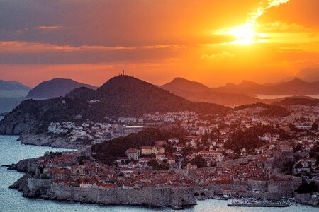 Dubrovnik sunset cityscape photo