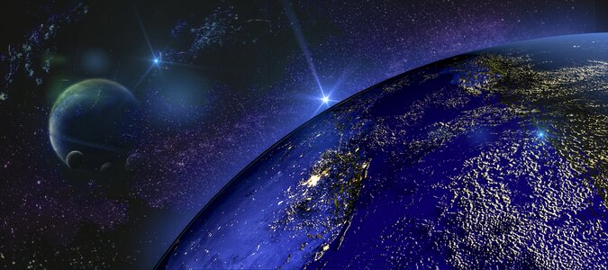 3d render planet world