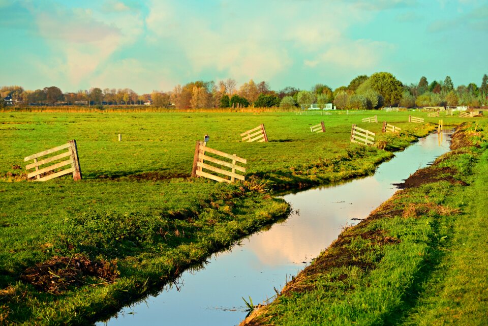 Ditch polder dutch landscape