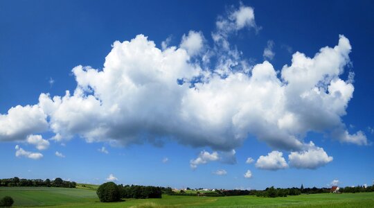 Clouds panorama meadow photo
