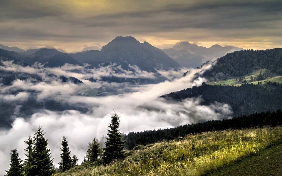 Nature alpine panorama photo