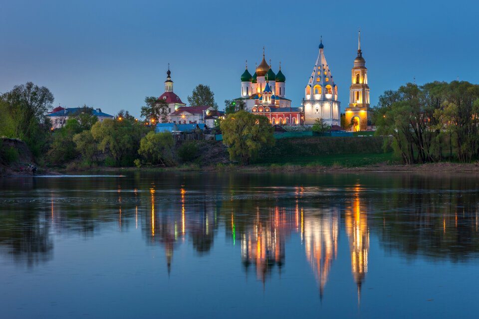 Russia river monastery