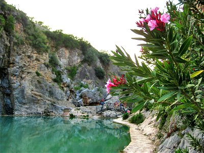 Pool in the river Sellent close to Bolbaite, Canal de Navarrés, Valencian Country, Spain.