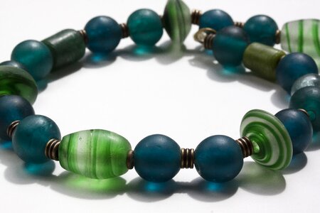 Glass beads turquoise green photo
