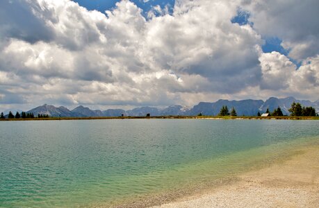 Landscape alpine lake photo