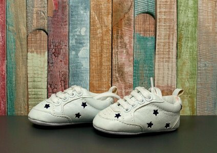 Children's shoes grey sparkling photo
