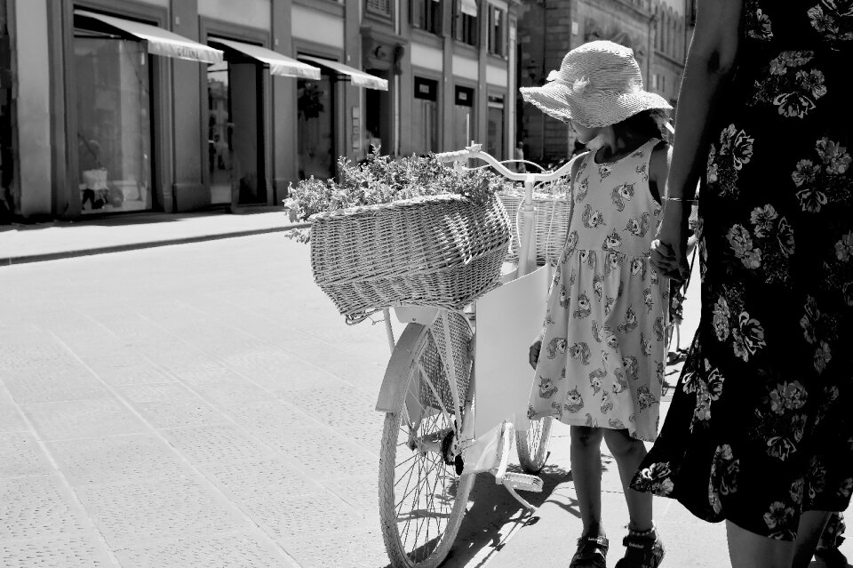 Child outdoors monochrome