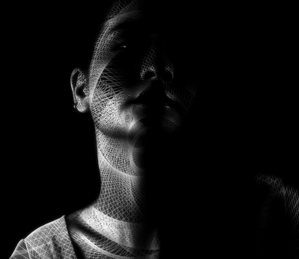 One male face