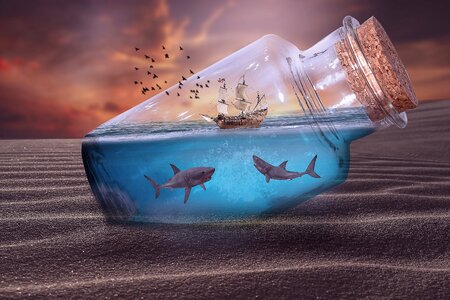 Dessert landscape underwater