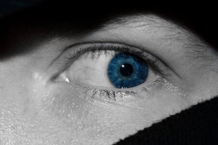 Blue woman face