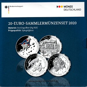 Die Vorderseite des 20-Euro-Sammlermünzensets von 2020. photo
